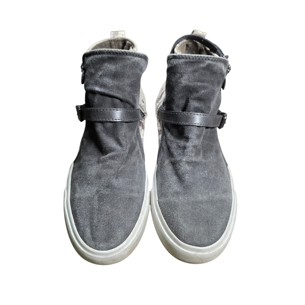 Blowfish Malibu Womens Camo Grey Canvas Buckle High Top Zip Sneakers Shoes Sz 8 - Picture 2 of 10